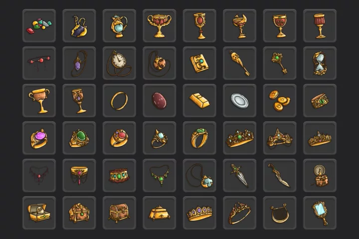 Dragon Loot Vector RPG Icons