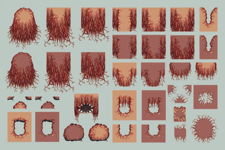 Free Cursed Land Top-Down Pixel Art Tileset