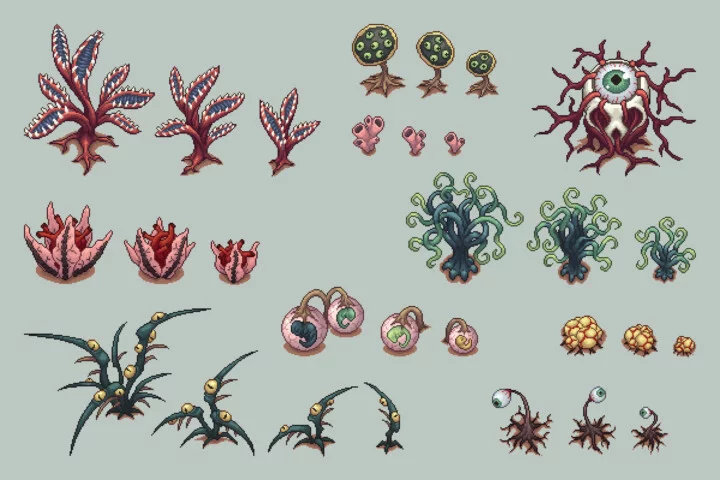 Free Cursed Land Top-Down Pixel Art Tileset