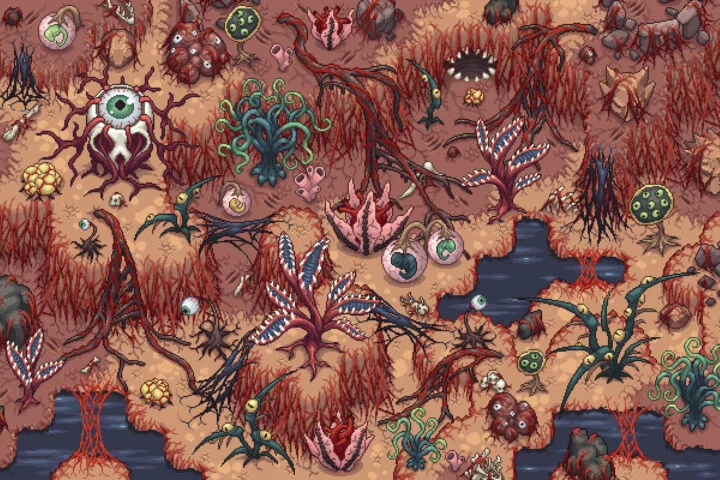 Free Cursed Land Top-Down Pixel Art Tileset