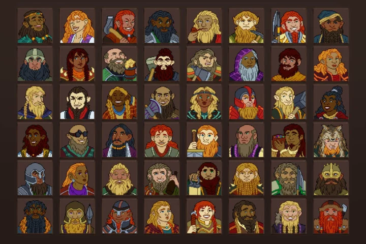 Free Dwarf Avatars 64×64 Pixel Icon Pack