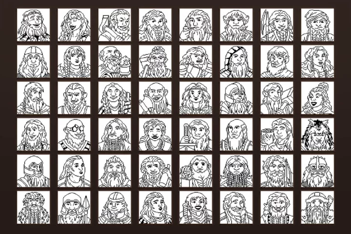 Free Dwarf Avatars 64×64 Pixel Icon Pack
