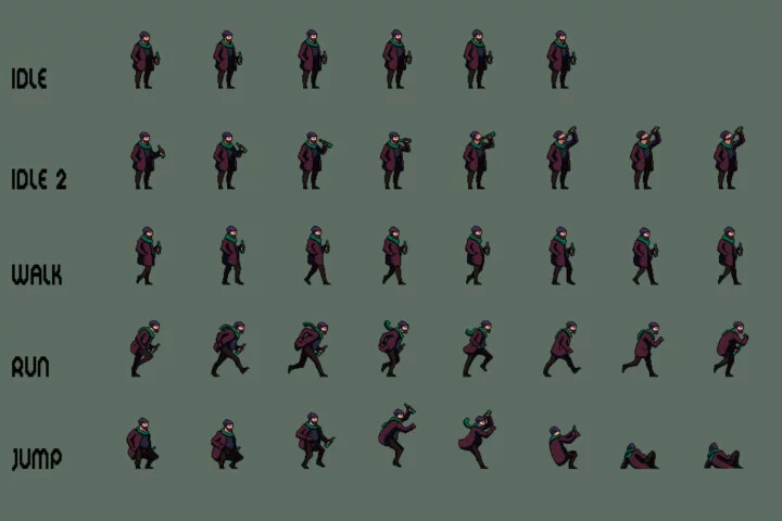 Free Homeless Character Sprite Sheets Pixel Art