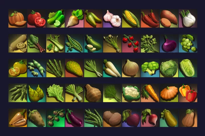 RPG Vegetable Game Icons