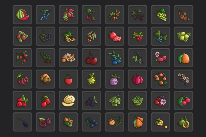 Berries Loot Vector RPG Icon Pack