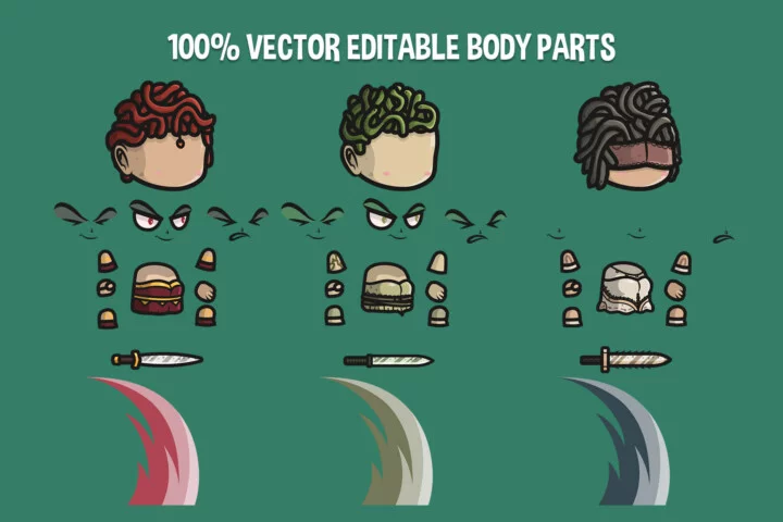 Medusa Chibi Character Sprites