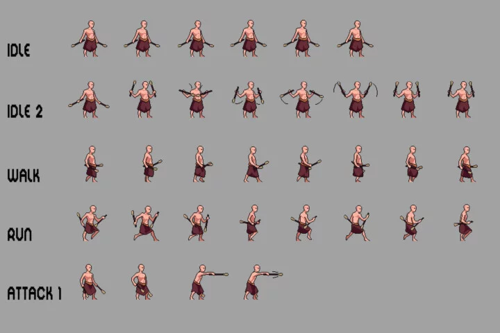 Pyromancer Character Sprite Sheets Pixel Art