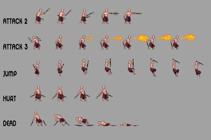 Pyromancer Character Sprite Sheets Pixel Art