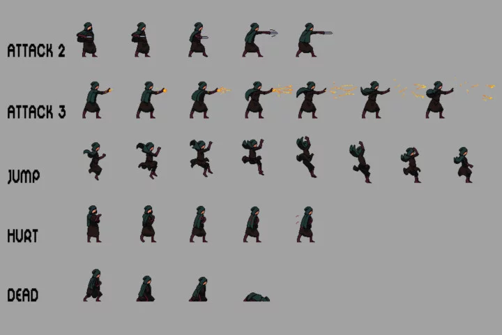 Pyromancer Character Sprite Sheets Pixel Art