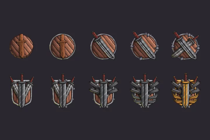 Weapon Achievement Vector RPG Icons