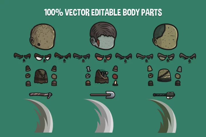 Free Zombie Villager Chibi Character Sprites