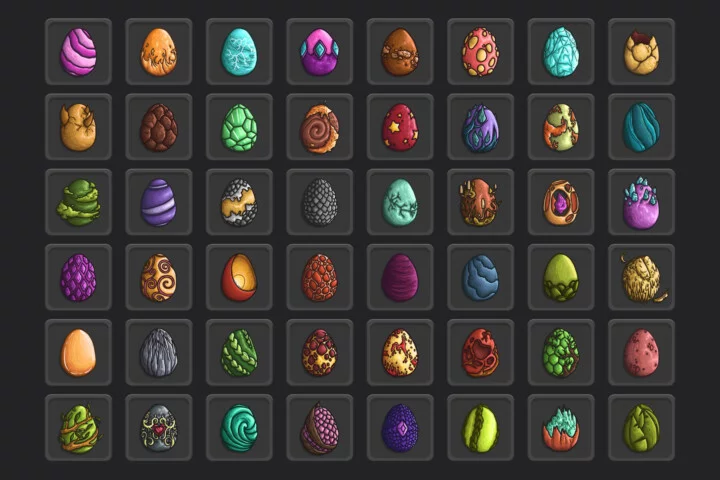 Dragon Egg Loot Vector Icons