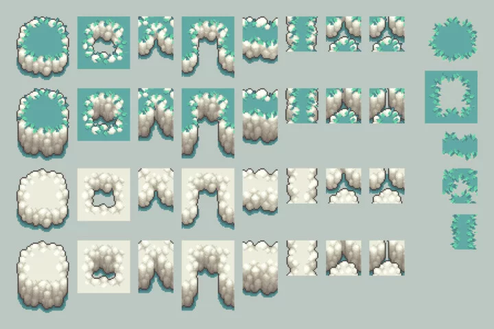 Flying Islands Pixel Art Top-Down Tileset