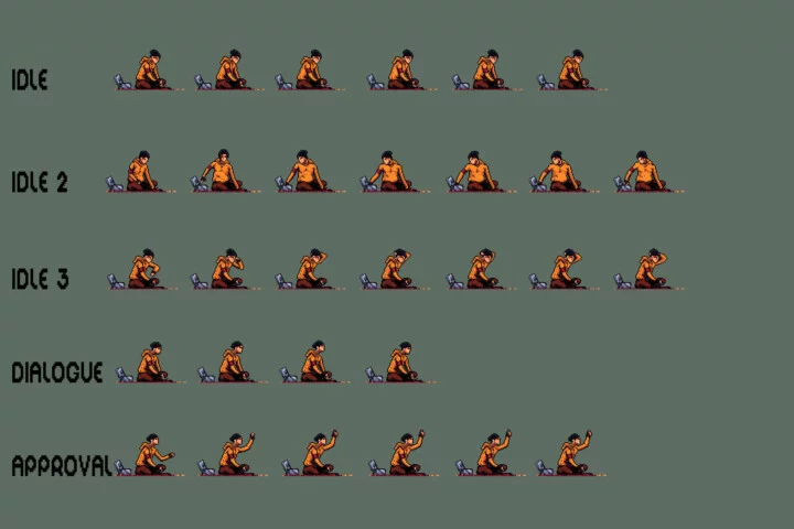 Free City Trader Character Sprite Sheets Pixel Art