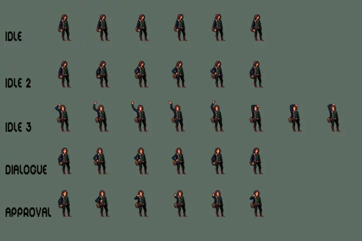 Free City Trader Character Sprite Sheets Pixel Art