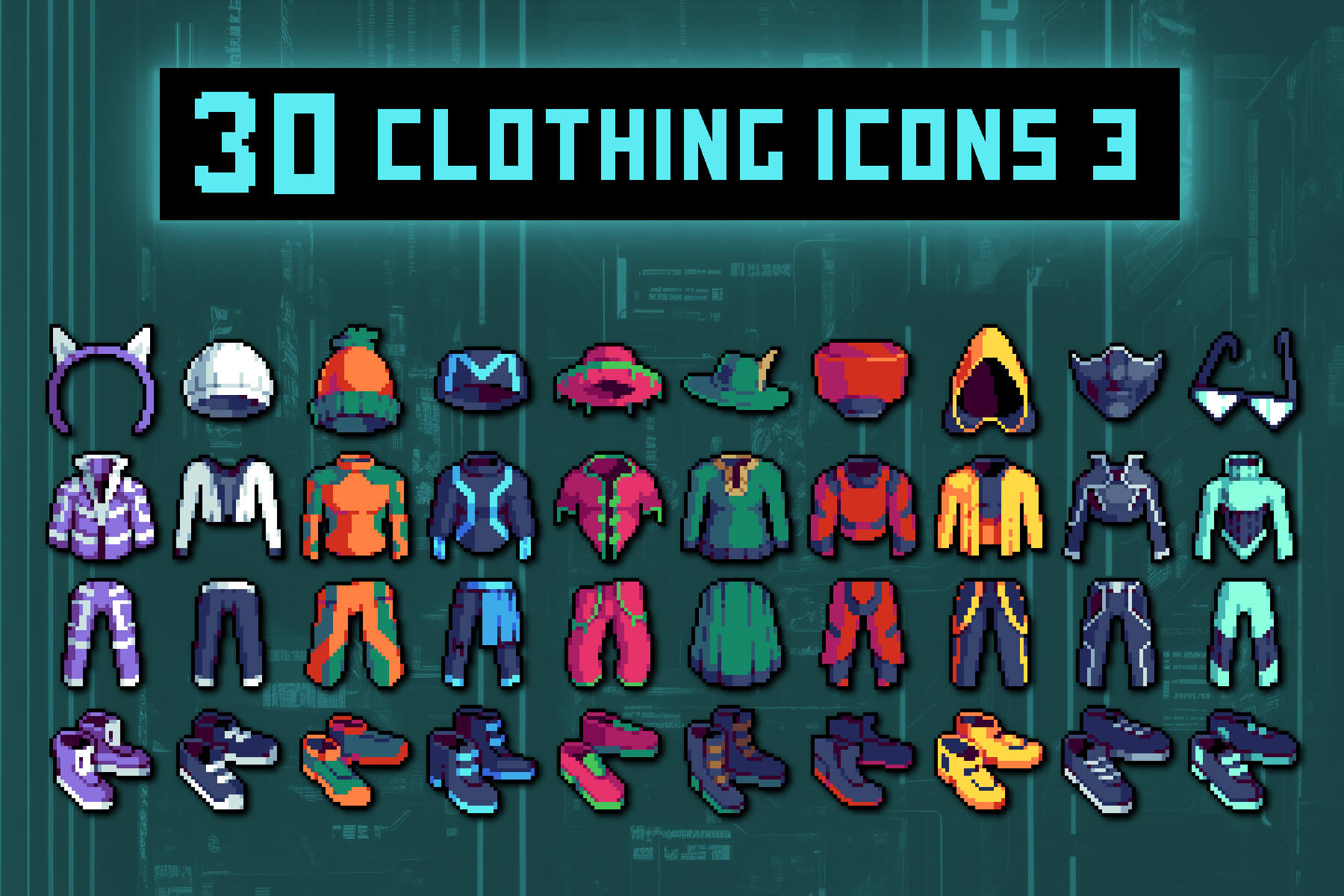 Free Clothing 32x32 Pixel Icons Download - CraftPix.net