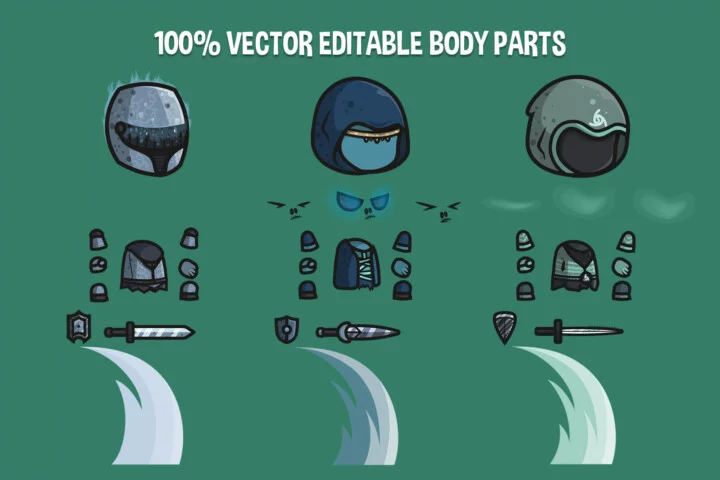 Ghost Knight Chibi Character Sprites