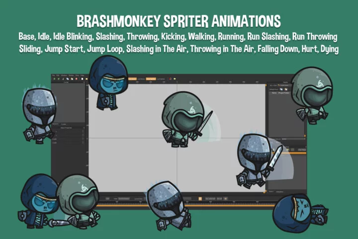 Ghost Knight Chibi Character Sprites