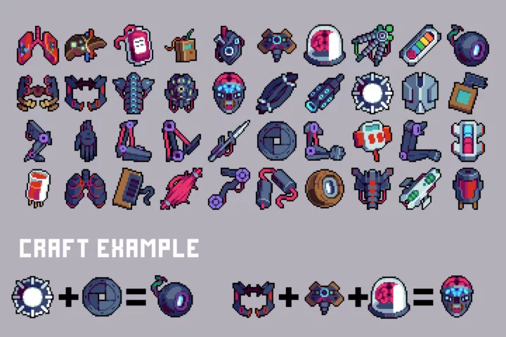 Implants for Cyberpunk 32×32 Pixel Icons