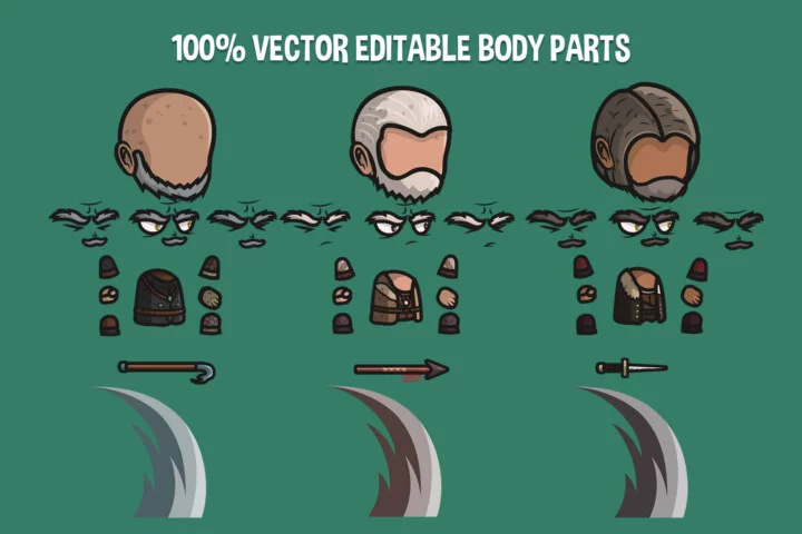 Old Hero Chibi Style Character Sprites