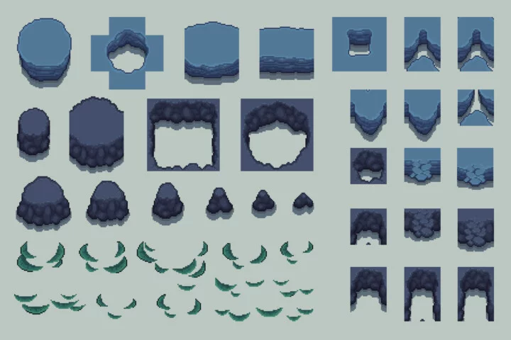 Seabed Pixel Art Top Down Tileset