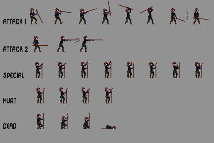 Witch Pixel Character Sprite Sheets Pack