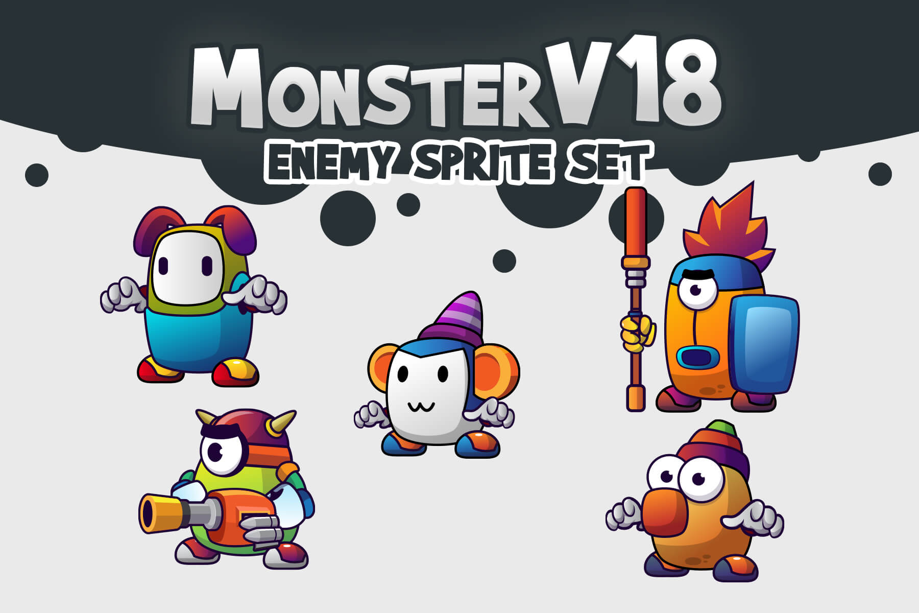 5 Funny Monsters Game Asset Pack V18 - Craftpix.net