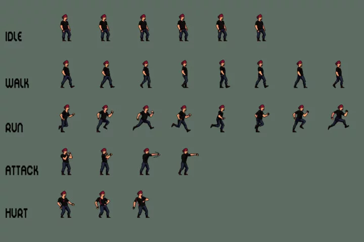 Bandits Pixel Art Character Sprite Sheets Pack