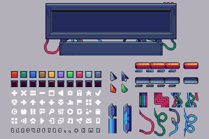 Free GUI for Cyberpunk Pixel Art