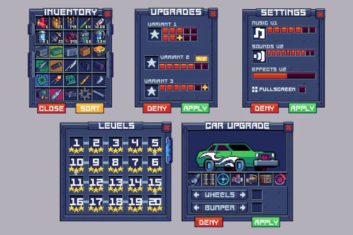 Free GUI for Cyberpunk Pixel Art