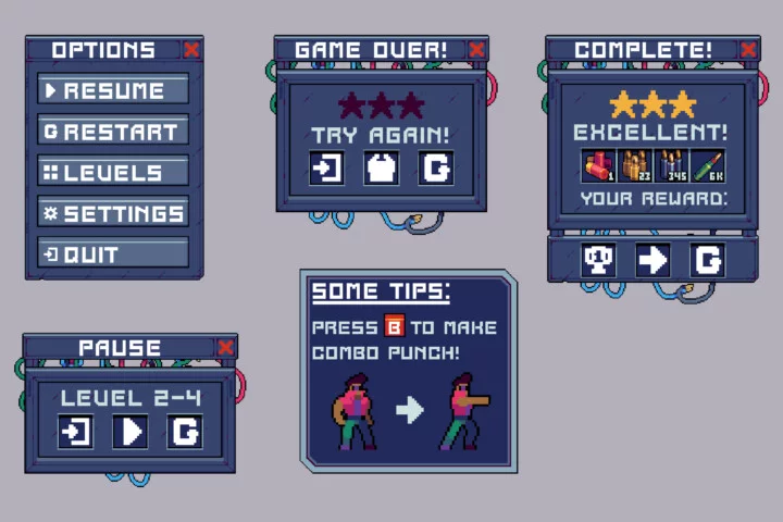 Free GUI for Cyberpunk Pixel Art