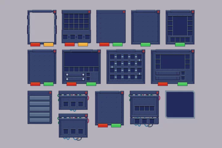 Free GUI for Cyberpunk Pixel Art