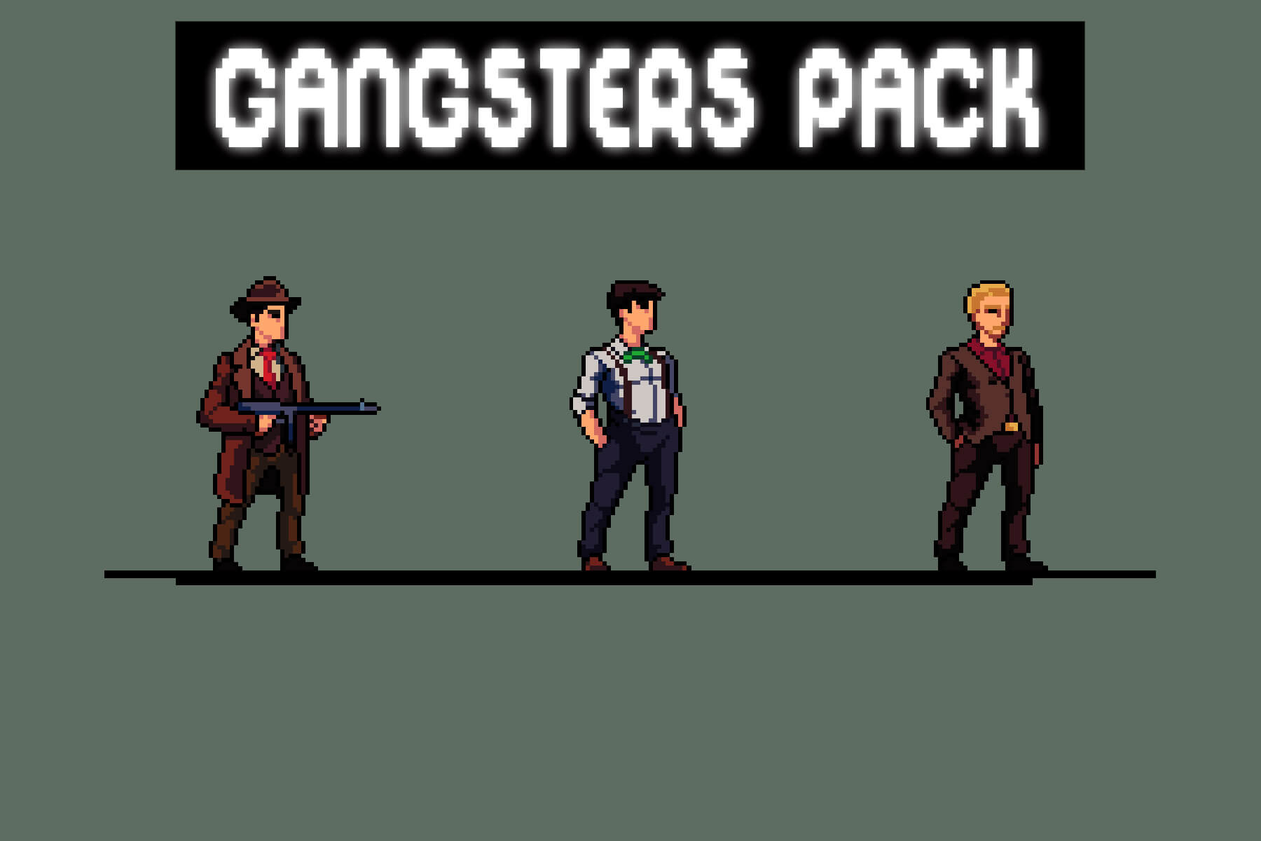 Free Gangster Pixel Character Sprite Sheets Pack - CraftPix.net