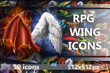 Free RPG Wing Game Icons