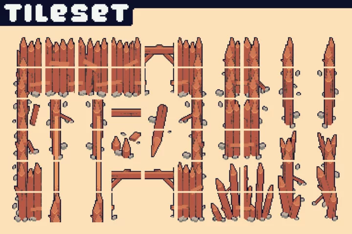 Free Village Pixel Tileset for Top-Down Defense