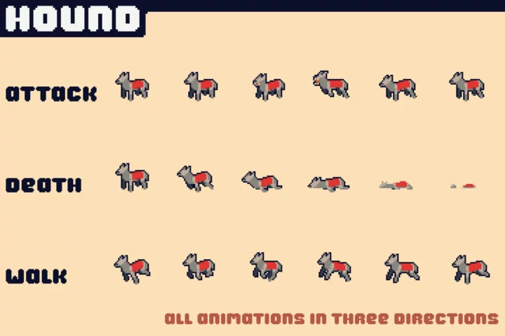 Pixel Village Enemies for Top-Down Tower Defense