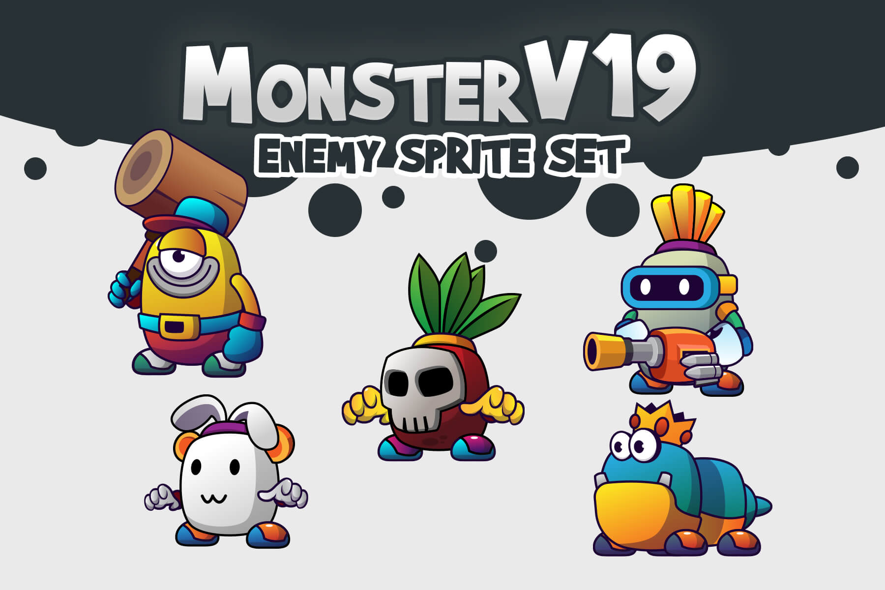 Quirky Monsters Game Asset Pack V19 - CraftPix.net