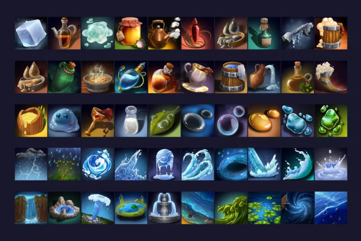 RPG Liquid Game Icons