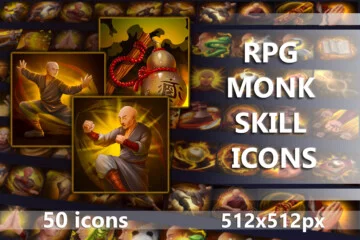 RPG Monk Skill Game Icons