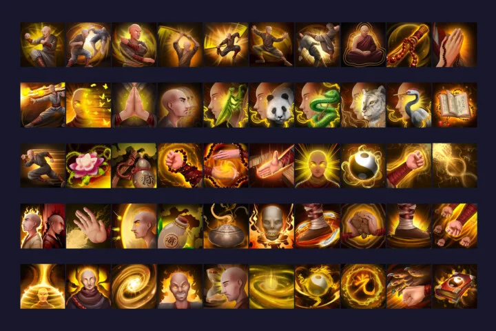 RPG Monk Skill Game Icons