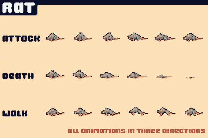 Top-Down Enemy Pixel Art for Defense
