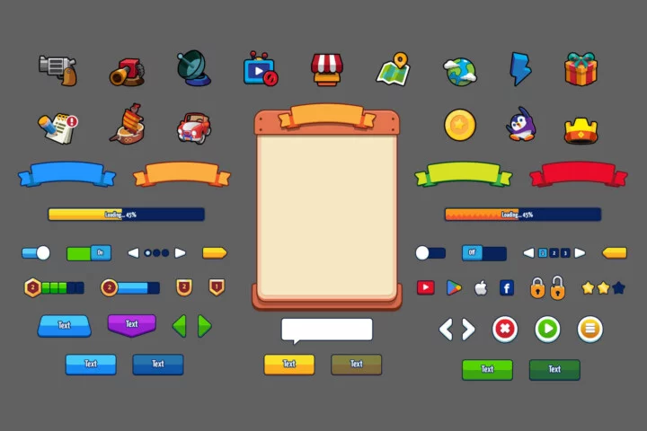 Cartoon UI Elements Mini Kit