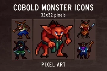 Cobold Monster Icons 32×32 Pixel Art