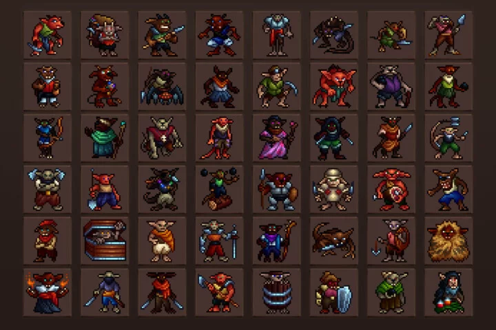 Cobold Monster Icons 32×32 Pixel Art