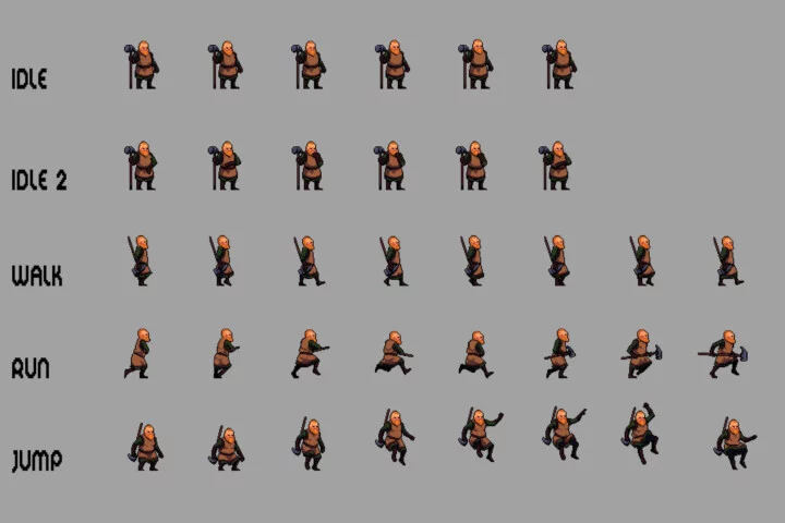 Dwarf 2D Pixel Art Sprite Pack