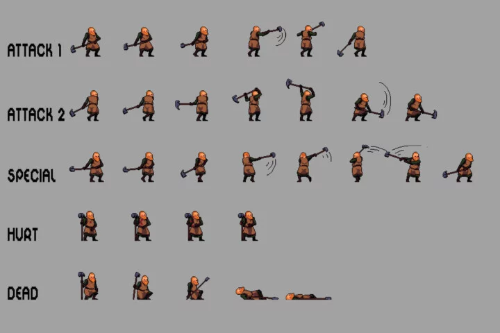 Dwarf 2D Pixel Art Sprite Pack