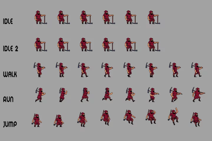 Dwarf 2D Pixel Art Sprite Pack