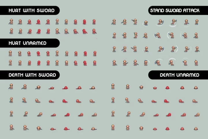 Free Base 4-Direction Female Character Pixel Art