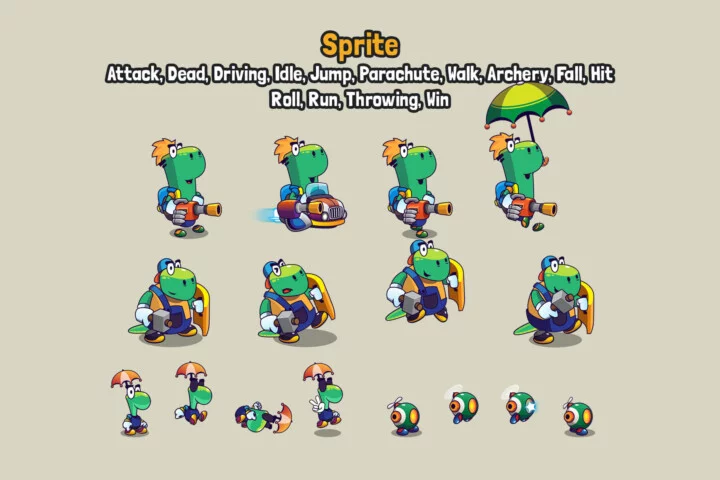 Hero Character Team Sprites Pack Up V2