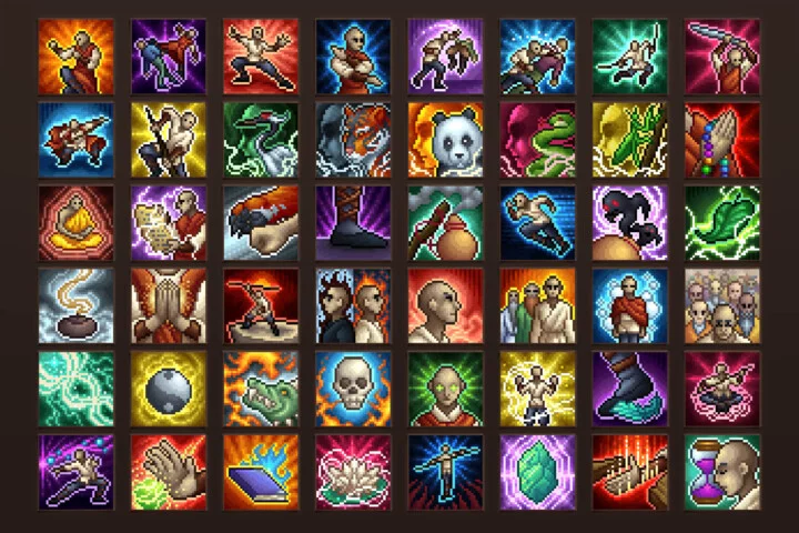 Monk Skills 32×32 Pixel Icon Pack